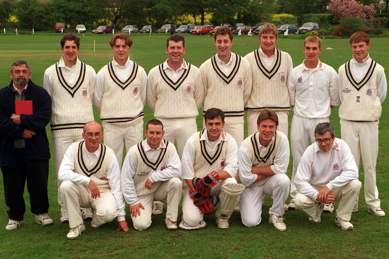 Morley cricket teampictured in May 1996 who played in Division 1 of the Central Yorkshire League.  Back row, from left, are John Stone (scorer), Chris Smith, Phil Lamb, Andy Ward (captain), Ricky Blackledge, Adam Larkin and Aaron Bradley. Front row, from left, are Mick Roberts, John Hyde, Richard Winn, Paul Kinder and John Dale.