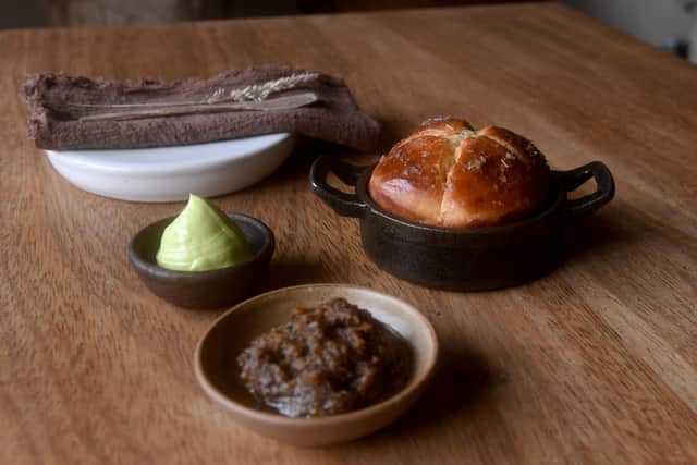 Milk Bread, Wild Garlic Butter, Roasted Lamb Dripping - one of the dishes at Byre Kitchen Picture taken by Yorkshire Post Photographer Simon Hulme