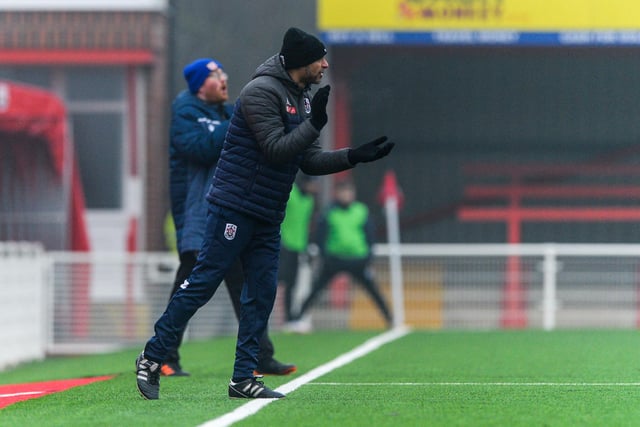 Martin Carruthers encourages his side from the touchline.