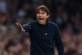 LONDON, ENGLAND - NOVEMBER 12: Antonio Conte, Manager of Tottenham Hotspur gives their team instructions during the Premier League match between Tottenham Hotspur and Leeds United at Tottenham Hotspur Stadium on November 12, 2022 in London, England. (Photo by Paul Harding/Getty Images)