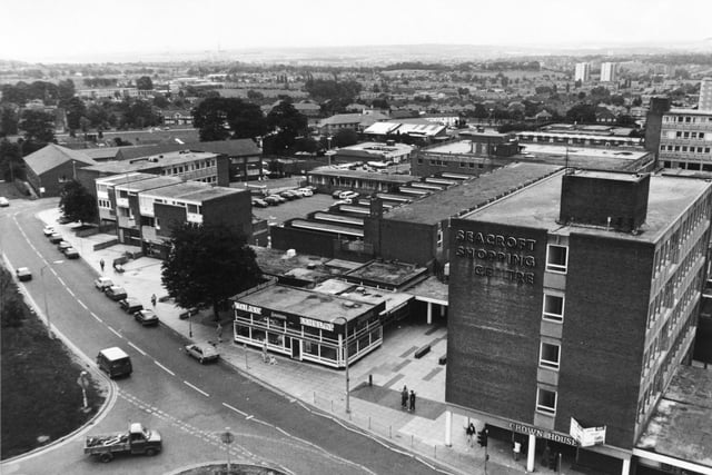 A bird's eye view of Seacroft Shopping Centre in August 1993.