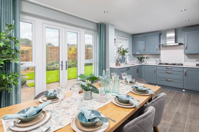 The kitchen and dining area inside a typical Barratt Homes property
