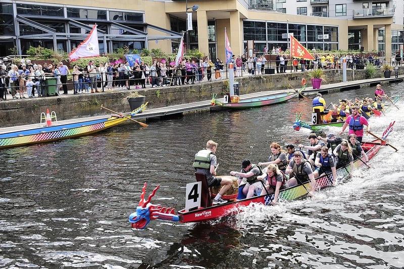 The Dragon Boat Race was one of the highlights as Leeds Waterfront Festival kicked off on Saturday. The event saw 25 teams racing along Leeds Dock to win the coveted trophy.