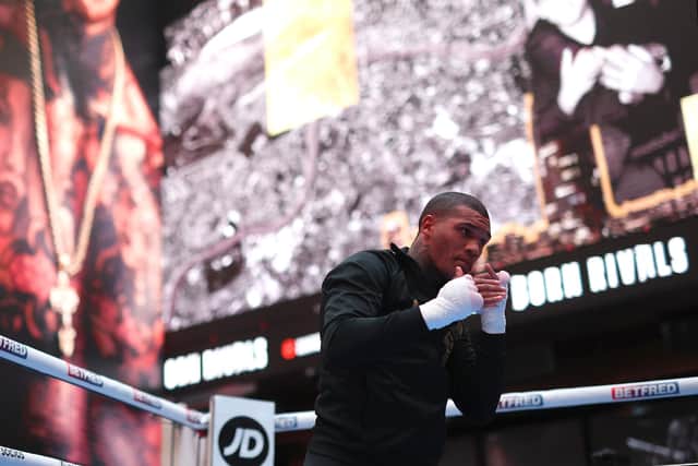 LONDON, ENGLAND - OCTOBER 05: Conor Benn trains during a Media Workout at The Now Building on October 05, 2022 in London, England. (Photo by Christopher Lee/Getty Images)