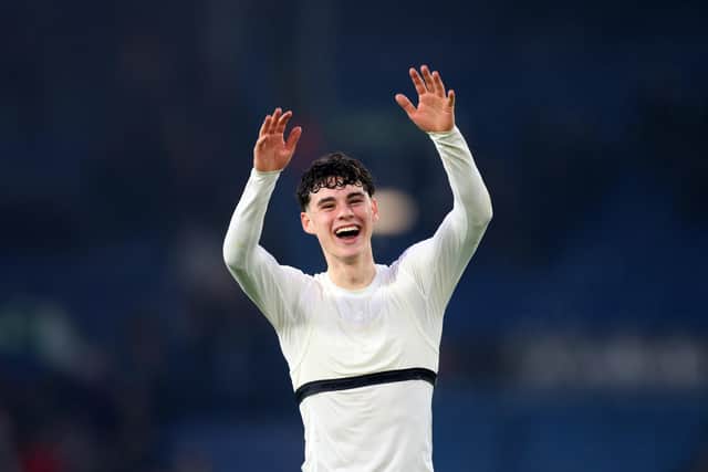 'PHENOMENAL': Seventeen-year-old Leeds United star Archie Gray in his displays at right back. Photo by George Wood/Getty Images.