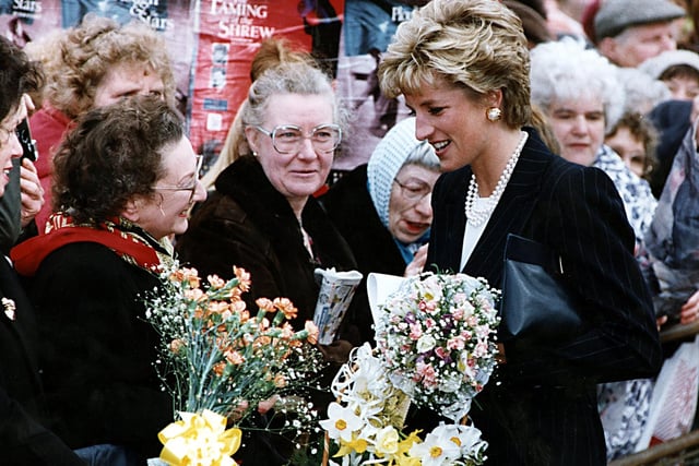 Diana, Princess of Wales, pictured on a visit to Leeds in April 1993.