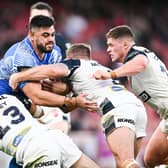Royce Hunt, seen in action for Samoa against England in a 2022 World Cup semi-final, is no longer a target for Leeds Rhinos. Picture by Will Palmer/SWpix.com.