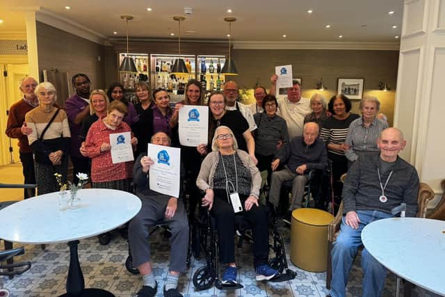 Colleagues and residents celebrate at The Manor House Roundhay