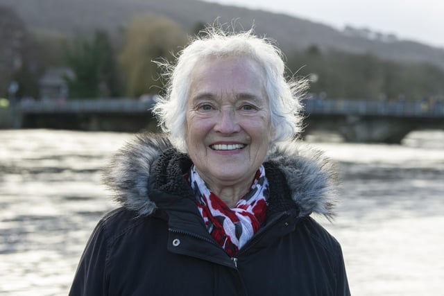 Carole Deighton 80, from Morley took part her 23rd in annual New Years Daydip  in the River Wharfe at Otley. Picture Tony Johnson