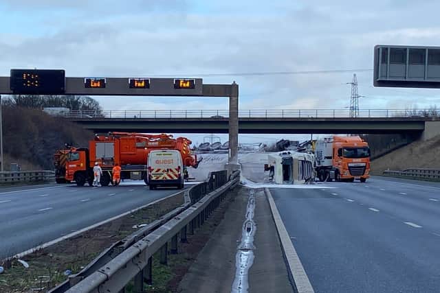 Drivers were advised the closure was expected to remain in place for ‘some time’. Image: Bob Hoskins, North Yorkshire Fire and Rescue Service