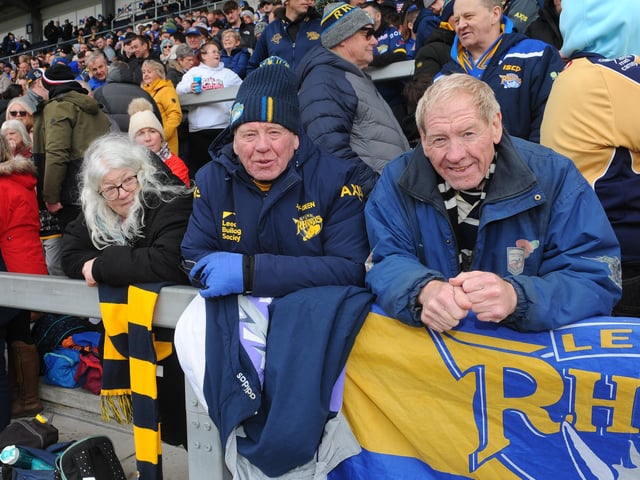 Leeds Rhinos supporters in the South Stand at AMT Headingley.