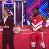 Myles Harris (right) said it was a "dream come true" to appear on the reboot of Gladiators. Photo: BBC