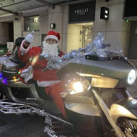 'Mystery Santa' in his trike. (Pic credit: Garry 'Mystery Santa')