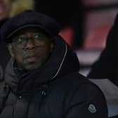 BOREHAMWOOD, ENGLAND - JANUARY 03: Ian Wright former Arsenal player in the stands during the Premier League 2 game between Arsenal FC and Derby County at Meadow Park on January 03, 2020 in Borehamwood, England. (Photo by David Price/Arsenal FC via Getty Images)