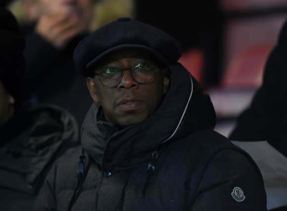 BOREHAMWOOD, ENGLAND - JANUARY 03: Ian Wright former Arsenal player in the stands during the Premier League 2 game between Arsenal FC and Derby County at Meadow Park on January 03, 2020 in Borehamwood, England. (Photo by David Price/Arsenal FC via Getty Images)