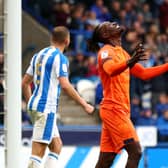 SLICE OF RELIEF: As Ipswich Town's Freddie Ladapo reacts to a missed chance upon the Tractor Boys being held to a 1-1 draw at Huddersfield Town. 
Photo by Tim Markland/PA Wire.