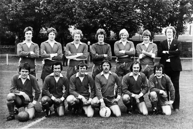 Farsley Celtic pictured in October 1977. Back row, from left, are Paul Hunt, Paul Dudley, John Flanagan, Graham Robinson, Keith Airey, Martin Lund and John Boyd (manager).Front row, from left, are Steve Fenton (captain), Colin Murray, Cliff Spur, Dennis Metcalfe, Ged Costello and John Raynard.