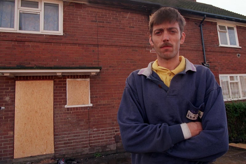 This is Paul Bairstow who saved his wife and children from a house fire in October 1998.