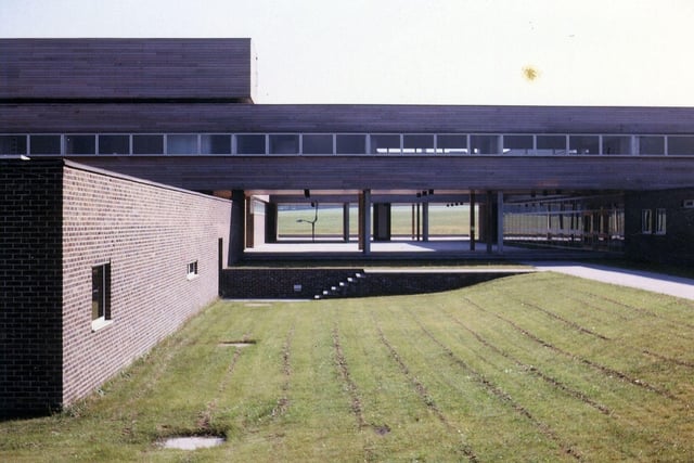 The main entrance to Bruntcliffe High School on Bruntcliffe Lane pictured in August 1963.