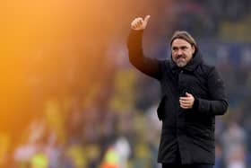 COMFORTABLE WIN - Daniel Farke, manager of Leeds United, celebrates victory following the Championship match between Leeds and Huddersfield Town at Elland Road. Pic: George Wood/Getty Images