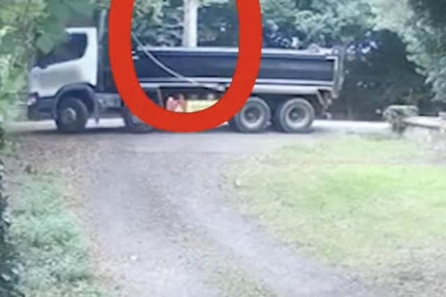 Footage released by Warwickshire Rural Crime Team shows the moment a lorry driver smashed into the 5ft-tall William Gladstone memorial cross in Lea Marston, Warwickshire, in August 2024.