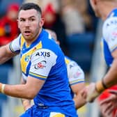 Cameron Smith on the ball for Leeds Rhinos during his testimonial game against Bradford Bulls last weekend. Picture by Allan McKenzie/SWpix.com.