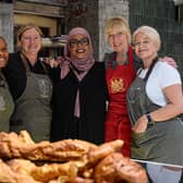 The Lord Mayor of Sheffield, Safiya Saeed, next to Professor Dame Hilary Chapman, HM Lord-Lieutenant of South Yorkshire, and with the Blend Culinary Foundation team, celebrating Yorkshire Day.