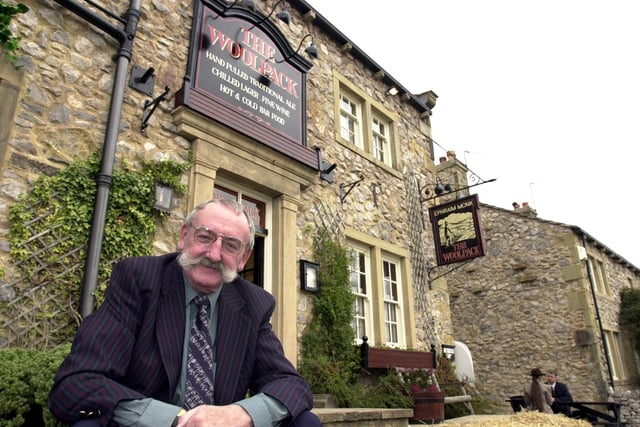 Emmerdale was celebrating its 30th birthday. Pictured is actor Stan Richards, who played Seth Armstrong, relaxing outside the Woolpack.
