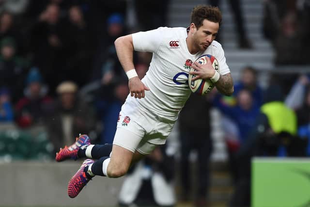 Danny Cipriani, seen scoring a try for England against Italy at Twickenham in 2015, will play for a rugby union side against a team of league greats at Headingley on Sunday. Picture by Alex Broadway/SWpix.com.