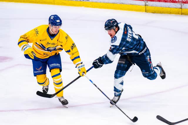 BACK AT IT: Leeds Knights are hoping defenceman Sam Cooper will be cleared to return to action to face Sheffield Steeldogs on Saturday, an upper-body injury keeping him out of action last weekend. Picture: Kev Bland/Knights Media.