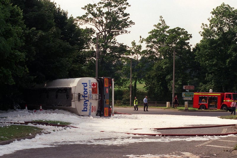 It proved to be a bad day at the office for this driver after his lorry overturned on the roundabout outside Rothwell Sports Centre in August 1998.