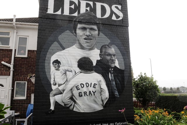 This mural dedicated to Leeds United legend Eddie Gray was unveiled at Elland Road, directly opposite the football ground, earlier this year. Eddie, who is now a club ambassador, represented Leeds from 1965 through to 1984, winning the league title twice and the FA Cup once. The mural is the 14th Leeds United commissioned artwork and was led by creative designer Rhys Lowry and artist Adam Duffield with the help of artists Jamie Steward and Luke Dunn.