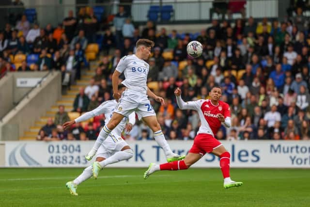 HAPPY: Dan James to make his Leeds United return, the winger pictured during Saturday's 2-0 defeat against AS Monaco at the LNER Community Stadium in York. Picture by LUFC.