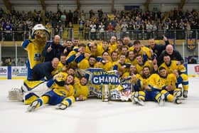 CHAMPIONS: Leeds Knights have won the NIHL National league title two years in a row. Picture: Jacob Lowe/Knights Media.