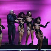 Pitbull on the main stage at Roundhay Festival.