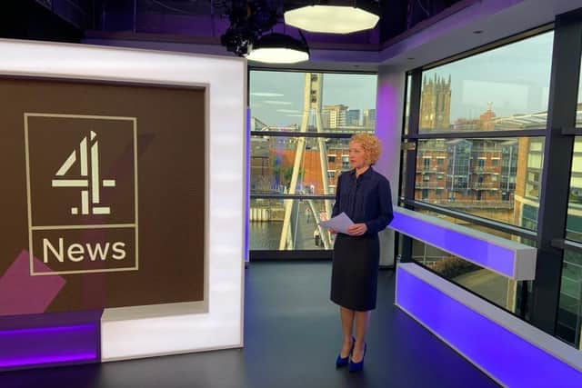 Channel 4 News was broadcast from Leeds for the first time on March 22 last year, with presenter Cathy Newman describing it a "moment of history" (Photo: Cathy Newman)