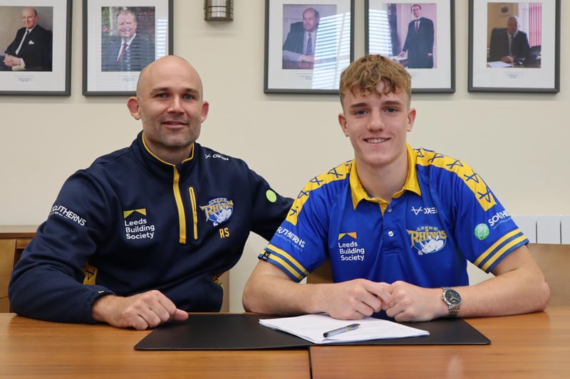 The younger brother of Ned, Fergus McCormack, pictured with coach Rohan Smith, signed a full-time contract straight from Rhinos' scholarship last year. He turned 17 two months ago and clearly has a lot of work to do, but is rated as a genuine prospect.