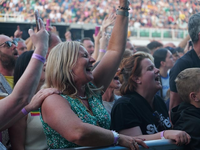 Fans enjoy the performance