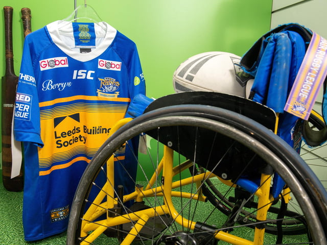 The city's beloved Leeds Rhinos also features as part of the exhibit.