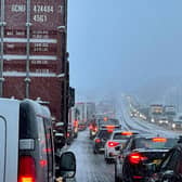 Traffic at a standstill on the M62 motorway near Kirklees, West Yorkshire, due to heavy snow in the area. Picture date: Friday March 10, 2023. PA Photo. The Met Office has issued three amber warnings for northern England, the Midlands, North Wales and Northern Ireland, where "significant disruption" to transport and power supplies is expected. Photo credit should read: PA Wire