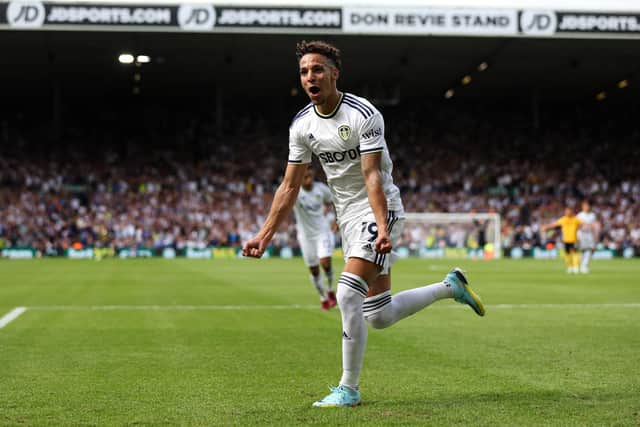 Rodrigo scoring in Leeds’ opener