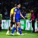 Emre Guler leaves the field after being sent-off during Wakefield Trinity's win agianst Leigh Leopards last week. Picture by Olly Hassell/SWpix.com.