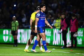 Emre Guler leaves the field after being sent-off during Wakefield Trinity's win agianst Leigh Leopards last week. Picture by Olly Hassell/SWpix.com.