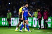 Emre Guler leaves the field after being sent-off during Wakefield Trinity's win agianst Leigh Leopards last week. Picture by Olly Hassell/SWpix.com.