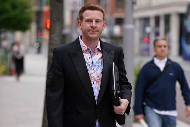 Ex-BBC presenter Alex Belfield arriving at court. Picture: Jacob King/PA Wire