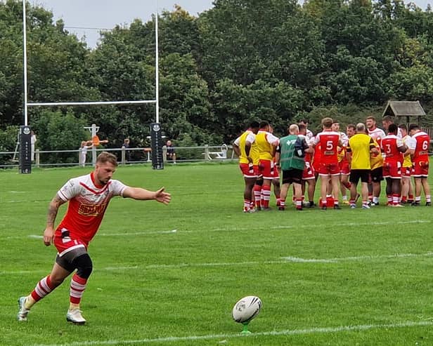 Luke Littlewood's goal kicking could be vital for East Leeds if the promotion play-off against Oulton Raiders goes to the wire. Picture by Peter Smith.
