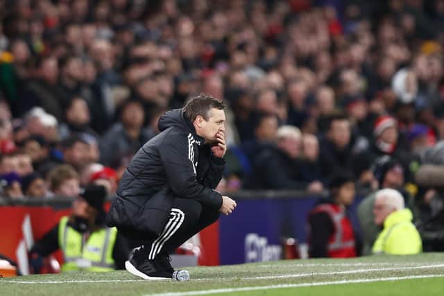 SOLE FOCUS: For Leeds United's co-caretaker boss Michael Skubala, above, pictured during Wednesday night's 2-2 draw against Manchester United at Old Trafford.
Photo by Naomi Baker/Getty Images.