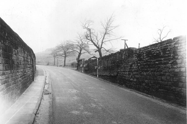 Henconner Lane, looking north, with Poplar Way on the right in February 1950.