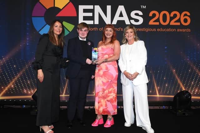 Amber Cross (Account Director at Smooth North-West), Rob (Wakefield College student), Gemma Haigh (Lecturer of Film, Media & Television at Wakefield College) and host, Lucy Meacock.