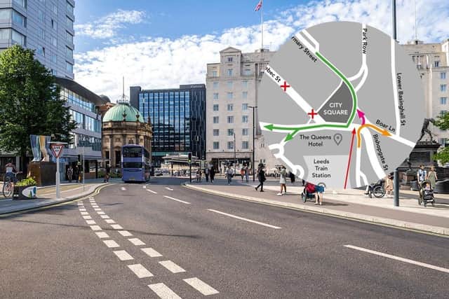 There will be major changes to traffic through Leeds city centre from Sunday